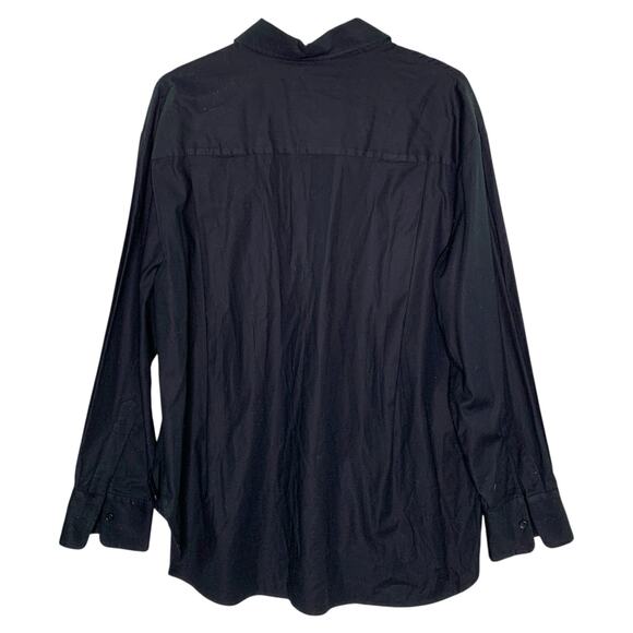 Reformation L Will Oversized Shirt Black Button Capsule Wardrobe Minimalist - Picture 3 of 9